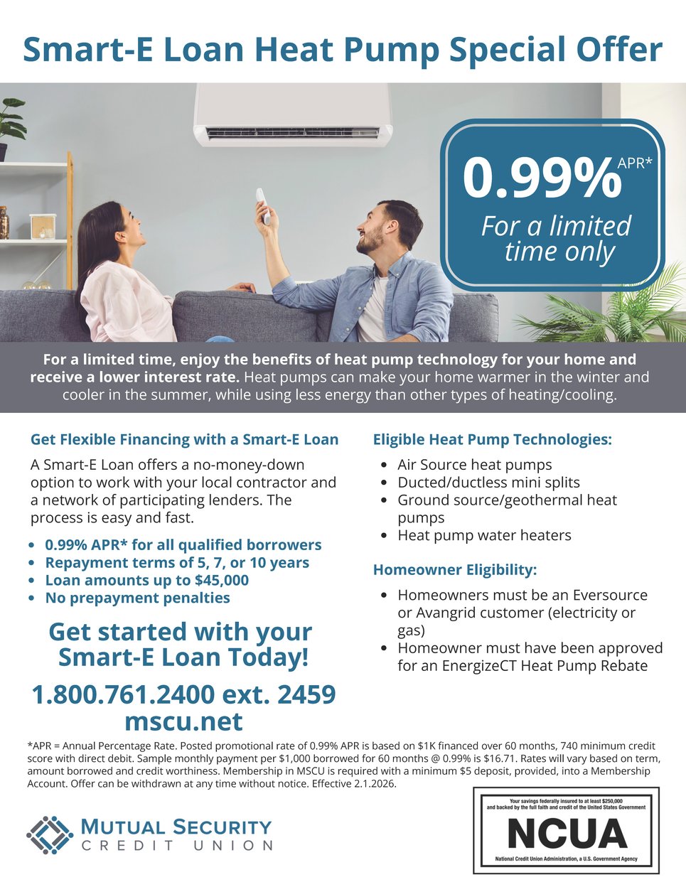 Smart-e Loan Heat Pump Special Offer 2.2026
